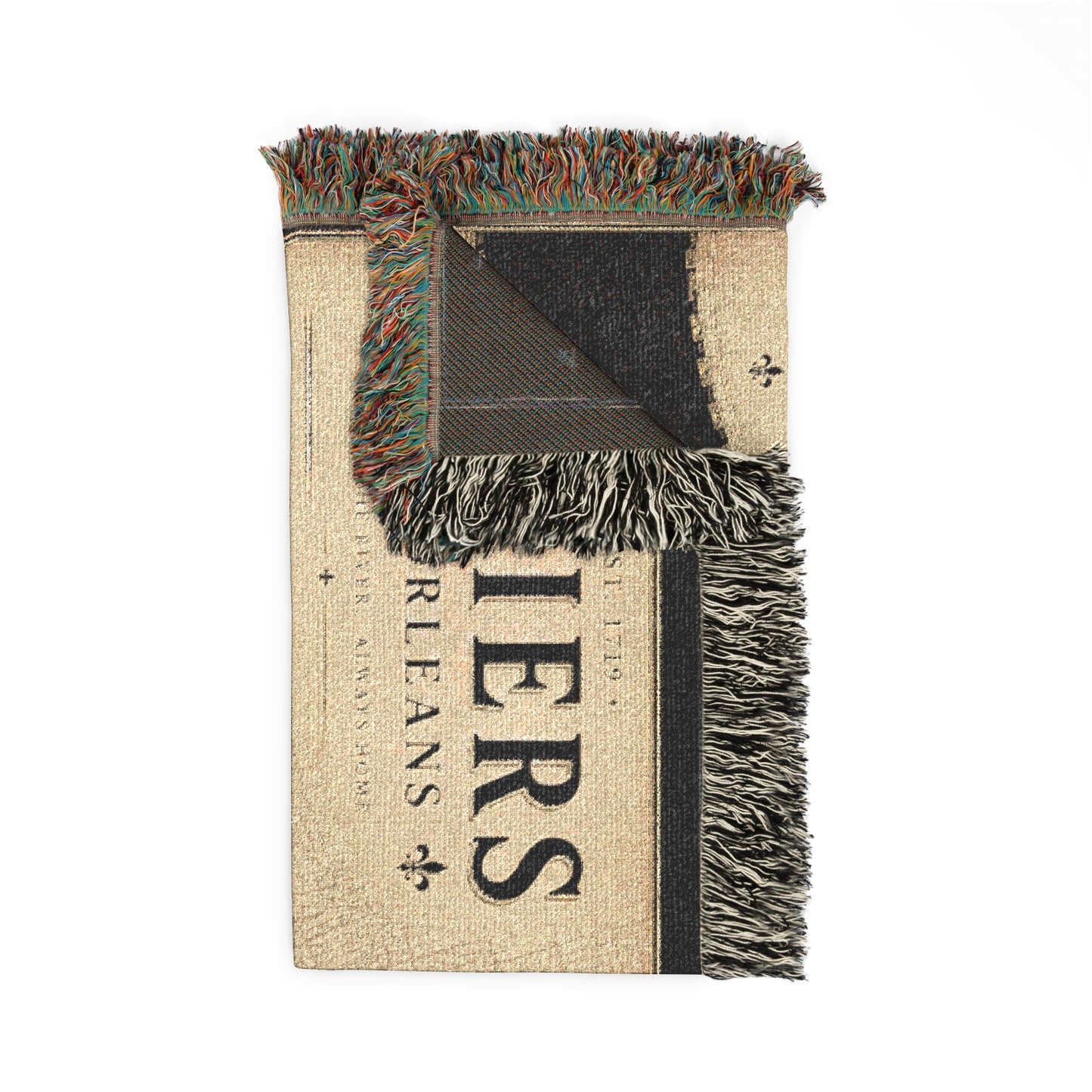 Algiers Vintage Map Woven Blanket — New Orleans Riverfront Throw