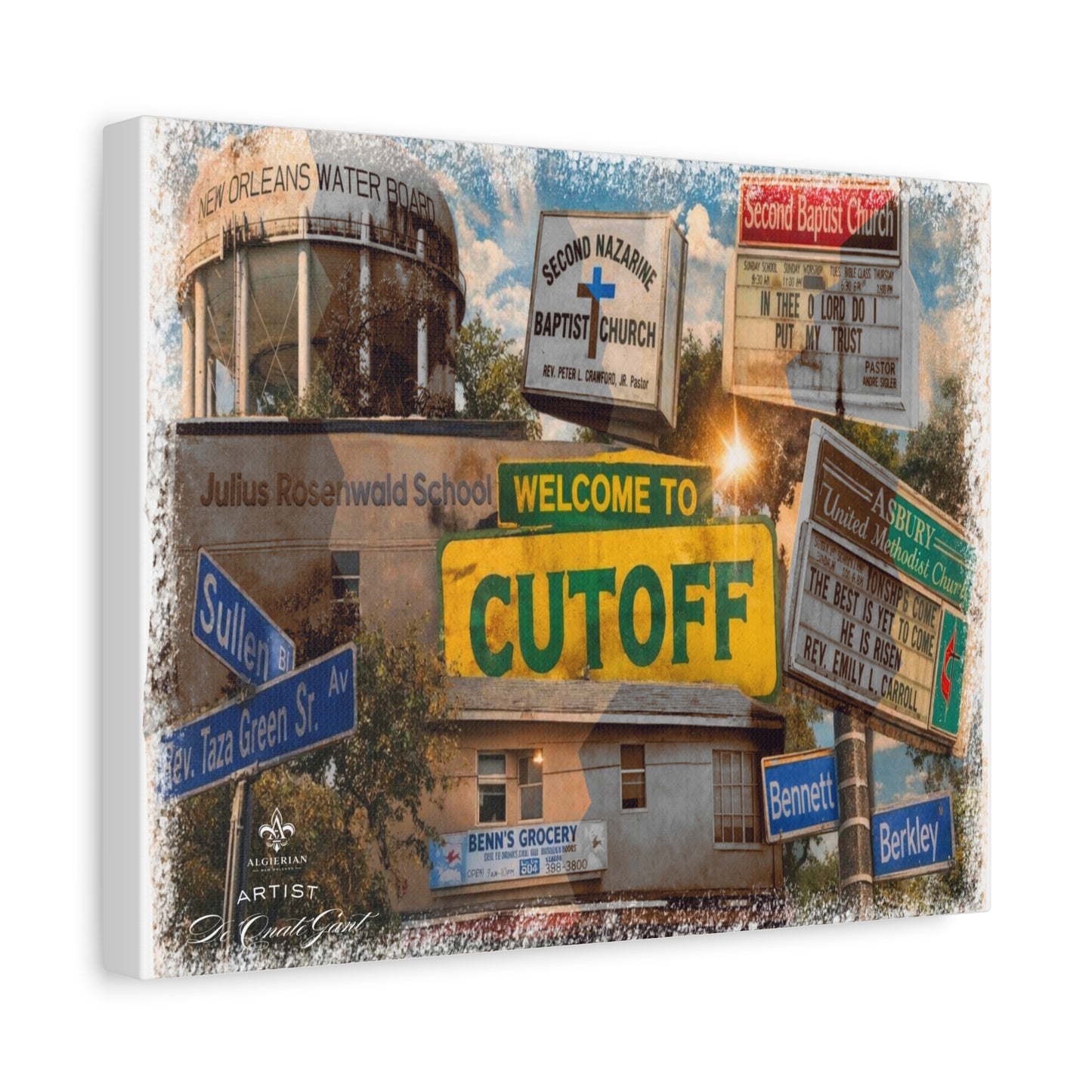 Welcome to the Cut Off Canvas Print — Vintage Algierian Wall Art